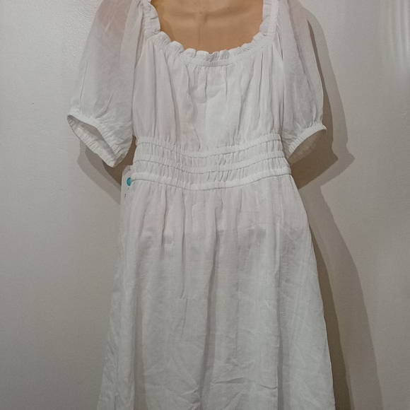 Nine Britton Lana Puff Sleeve Crepé Dress White. - Picture 7 of 7